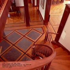 Brazilian Cherry and Dakota Graphite - view from stairs of foyer